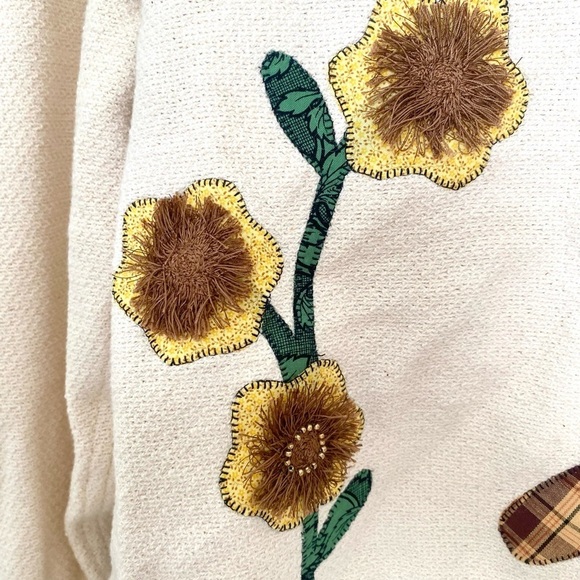 Vintage Handmade Patchwork Cats Meow Funky Cottagecore Granny Knit Jacket Kawaii - Picture 9 of 12